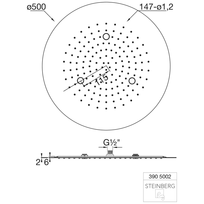 Steinberg Sensual Rain Regenpaneel Ø 50 cm