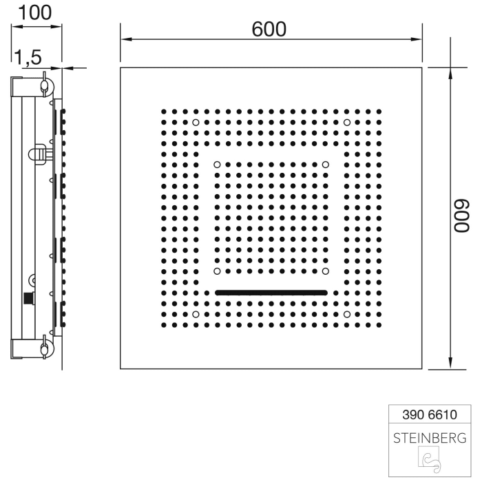 Steinberg Sensual Rain Regenpaneel 60 x 60 cm