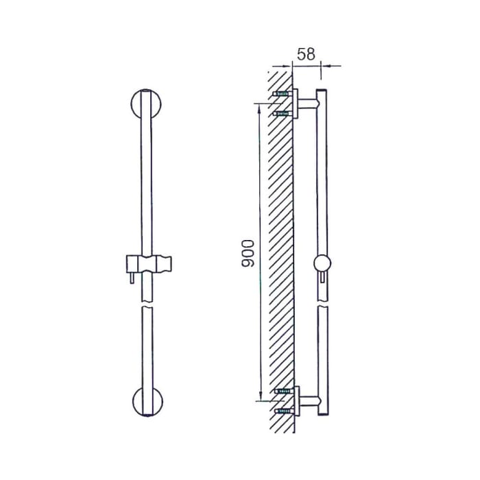 Steinberg Serie 100 Brausestange mit Gleiter