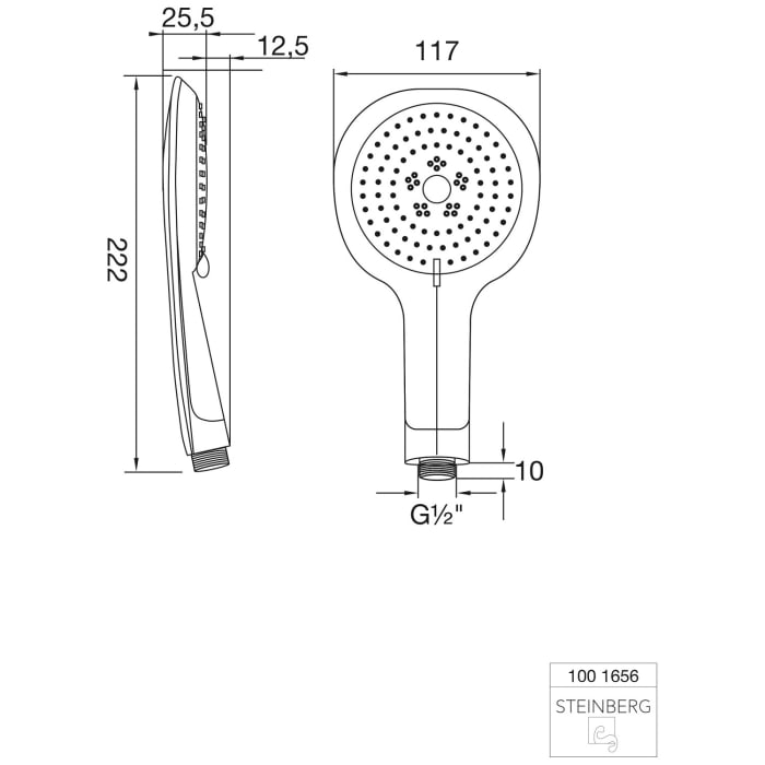 Steinberg Serie 100 Handbrause dreifach verstellbar
