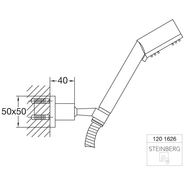 Steinberg Serie 120 Handbrause 3-fach verstellbar mit Wandhalter