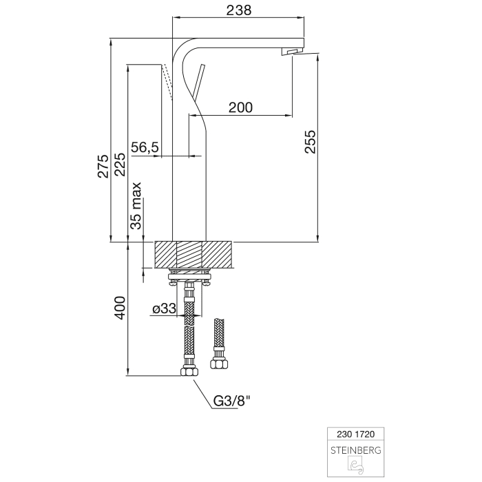 Steinberg Serie 230 Waschtisch-Einhebelmischbatterie