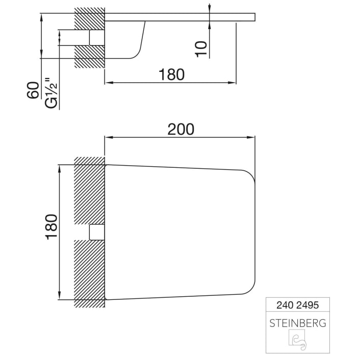 Steinberg Serie 240 Wand Schwallauslauf 1/2