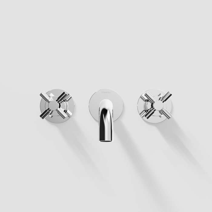 Steinberg Serie 250 3-Loch Waschtischarmatur zur Wandmontage