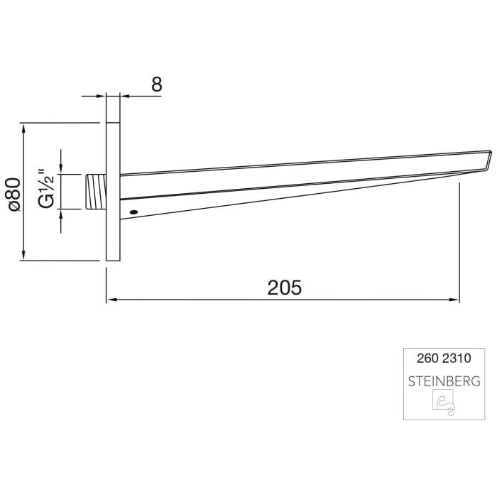 Steinberg Serie 260 Auslauf für Wanne
