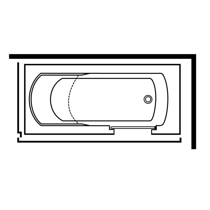 Steinkamp easy entry Badewanne 180 x 80 cm mit Glastür rechts und Acrylverkleidung