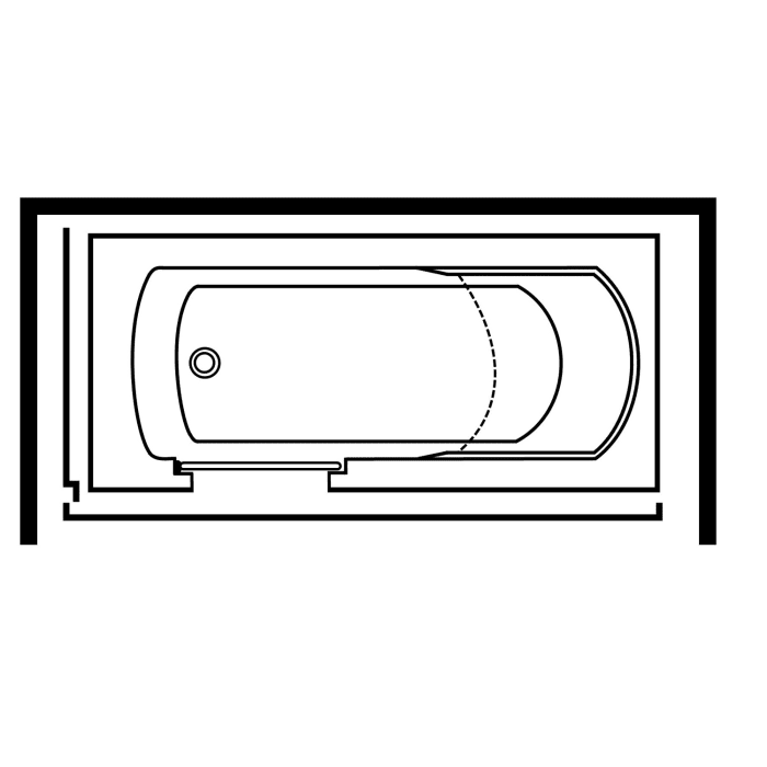Steinkamp easy entry Badewanne 160 x 75 cm mit Glastür links und Acrylverkleidung