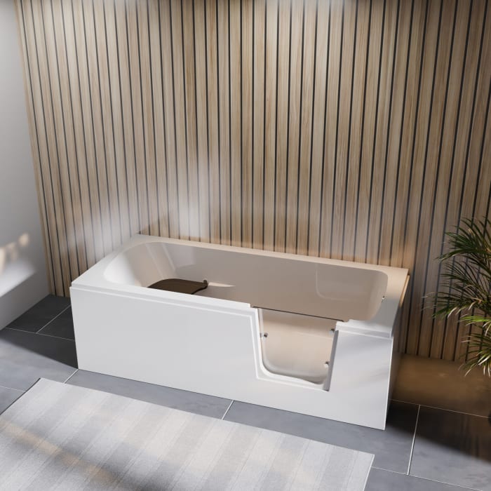 Steinkamp easy entry Badewanne 180 x 80 cm mit Glastür rechts und Acrylverkleidung