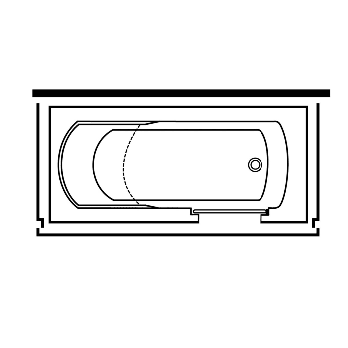 Steinkamp easy entry Badewanne 170 x 75 cm mit Glastür rechts, Trio Ablauf und Acrylverkleidung
