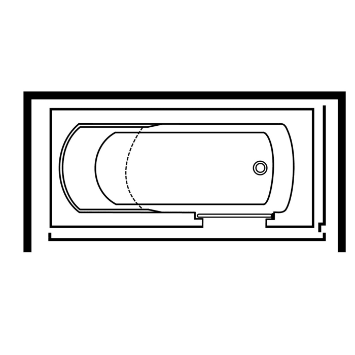 Steinkamp easy entry Badewanne 160 x 75 cm mit Glastür rechts und Styrodurverkleidung