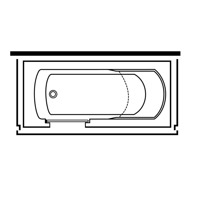 Steinkamp easy entry Badewanne 170 x 75 cm mit Glastür links und Styrodurverkleidung