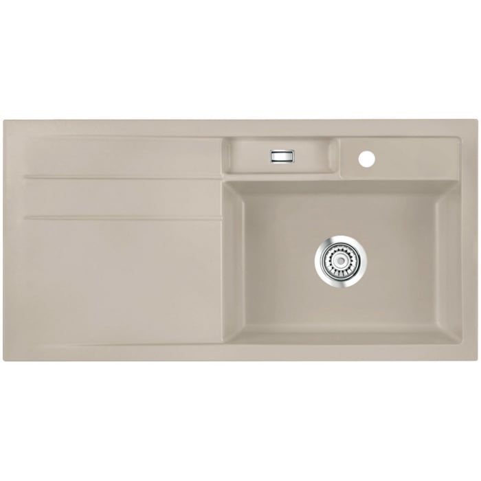 Systemceram Keradomo Bela 100 Einbauspüle rechts mit Handbetätigung, inkl. Armaturbohrung