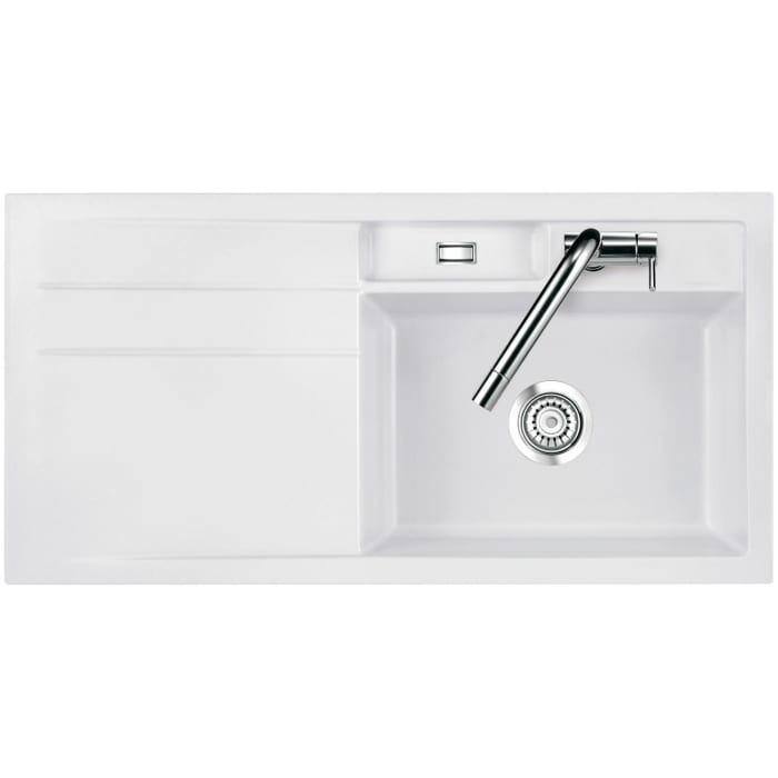 Systemceram Keradomo Bela 100 Einbauspüle rechts mit Handbetätigung, inkl. Armaturbohrung