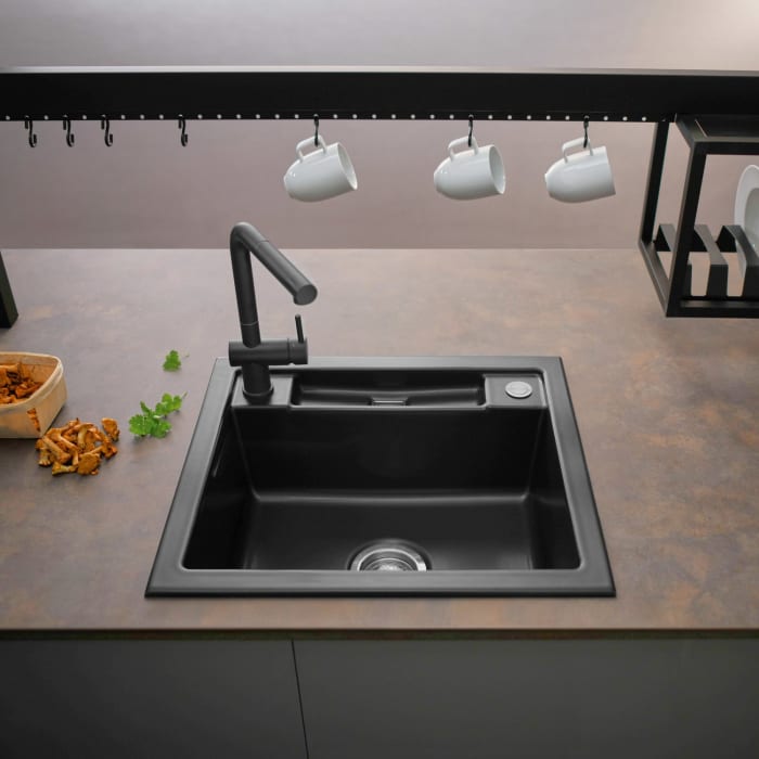 Systemceram Keradomo Bela 57 Einbauspüle mit Excenterbetätigung, ohne Hahnlochbohrung