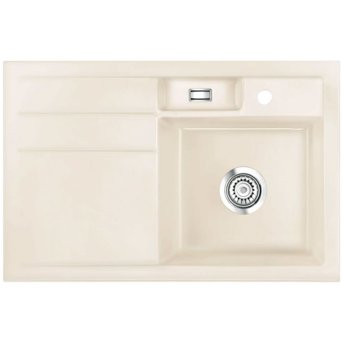 Systemceram Keradomo Bela 78 Einbauspüle rechts mit Handbetätigung, inkl. Armaturbohrung