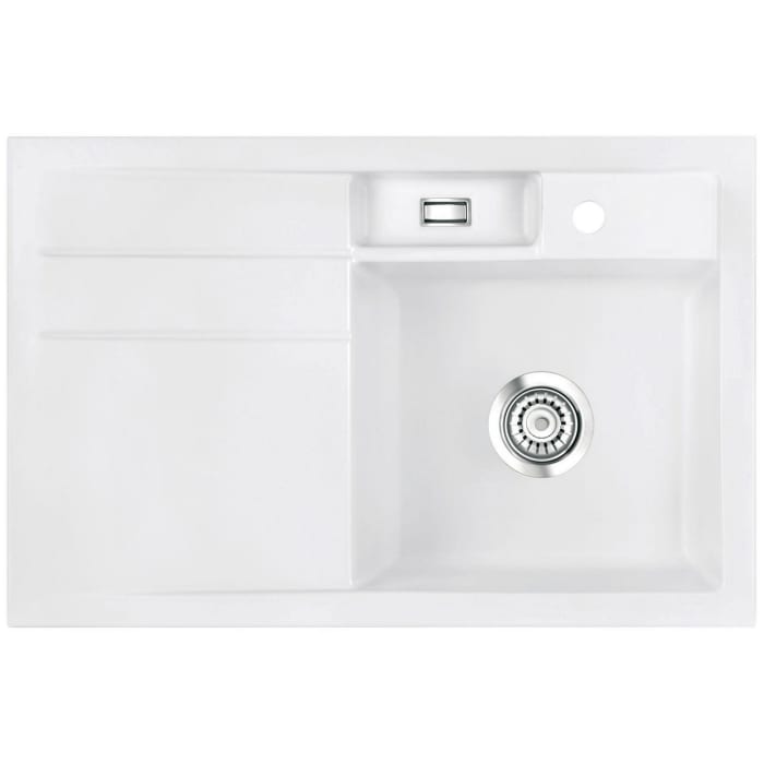 Systemceram Keradomo Bela 78 Einbauspüle rechts mit Handbetätigung, inkl. Armaturbohrung