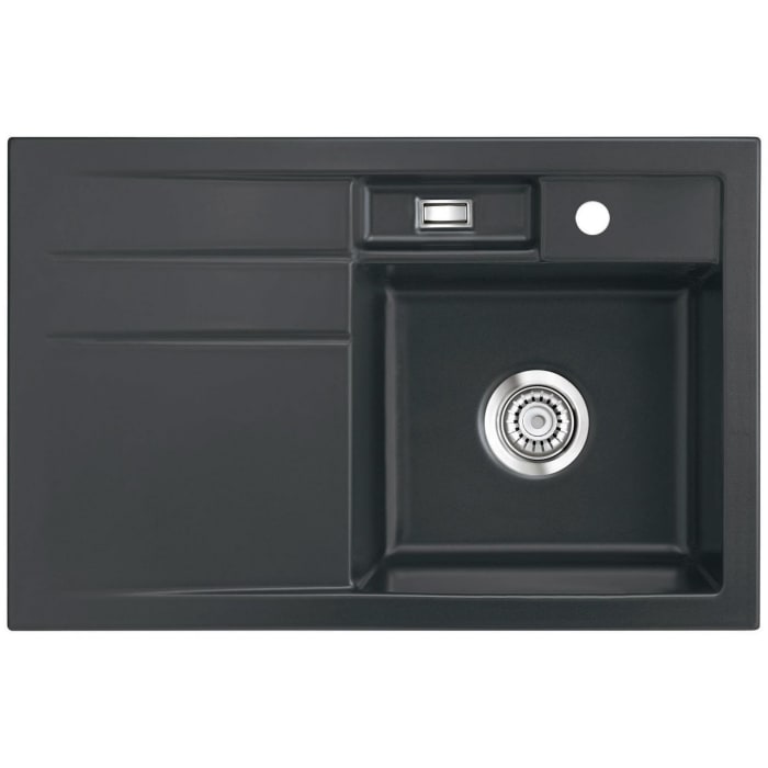 Systemceram Keradomo Bela 78 Einbauspüle rechts mit Excenterbetätigung, inkl. Armaturbohrung