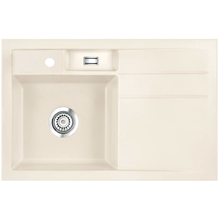 Systemceram Keradomo Bela 78 Einbauspüle links mit Excenterbetätigung, inkl. Armaturbohrung
