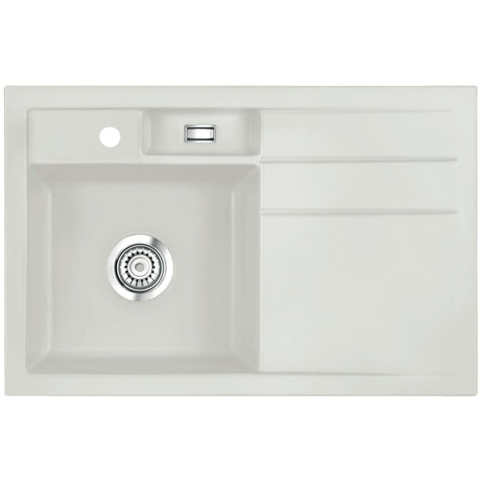 Systemceram Keradomo Bela 78 Einbauspüle links mit Excenterbetätigung, inkl. Armaturbohrung