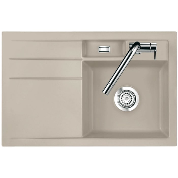 Systemceram Keradomo Bela 78 Einbauspüle rechts mit Handbetätigung, inkl. Armaturbohrung