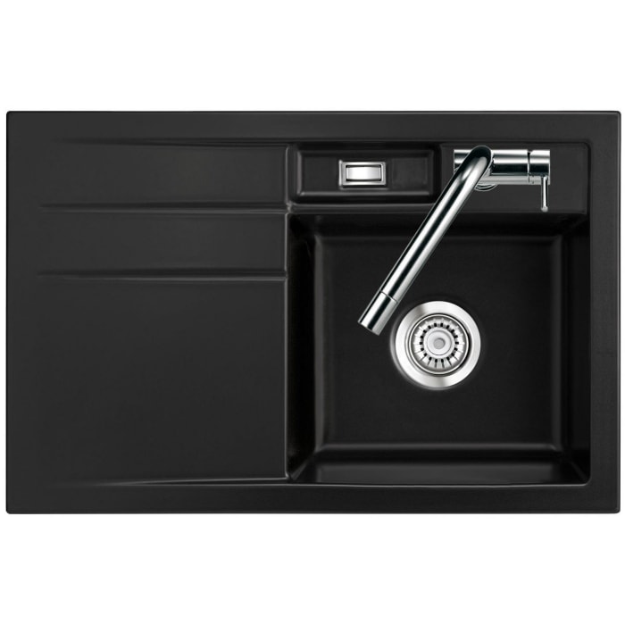 Systemceram Keradomo Bela 78 Einbauspüle rechts mit Handbetätigung, inkl. Armaturbohrung