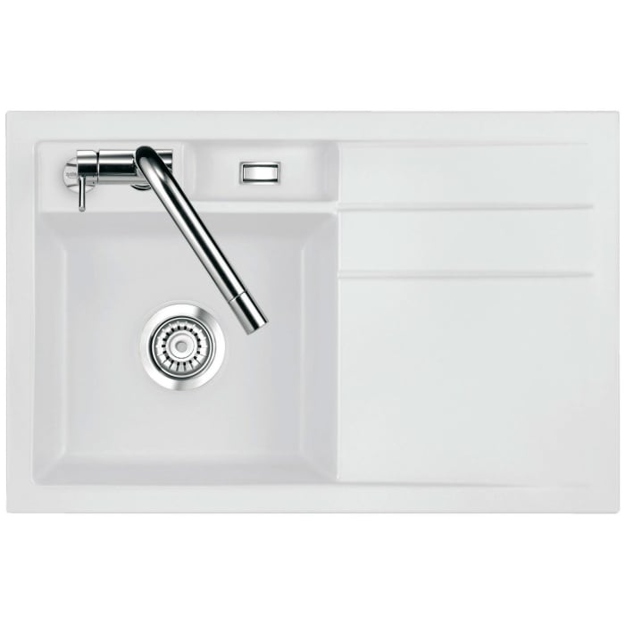 Systemceram Keradomo Bela 78 Einbauspüle links mit Excenterbetätigung, inkl. Armaturbohrung