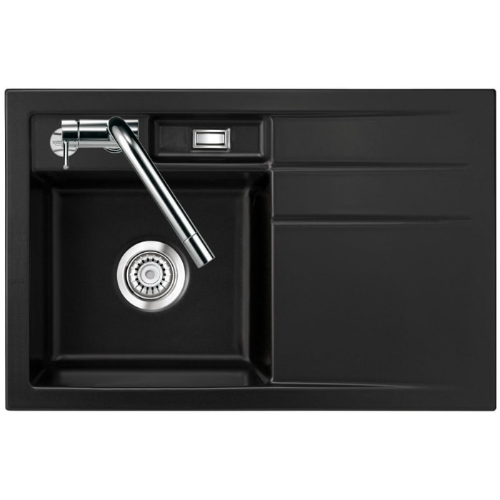 Systemceram Keradomo Bela 78 Einbauspüle links mit Excenterbetätigung, inkl. Armaturbohrung