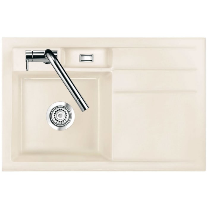 Systemceram Keradomo Bela 78 Einbauspüle links mit Handbetätigung, inkl. Armaturbohrung