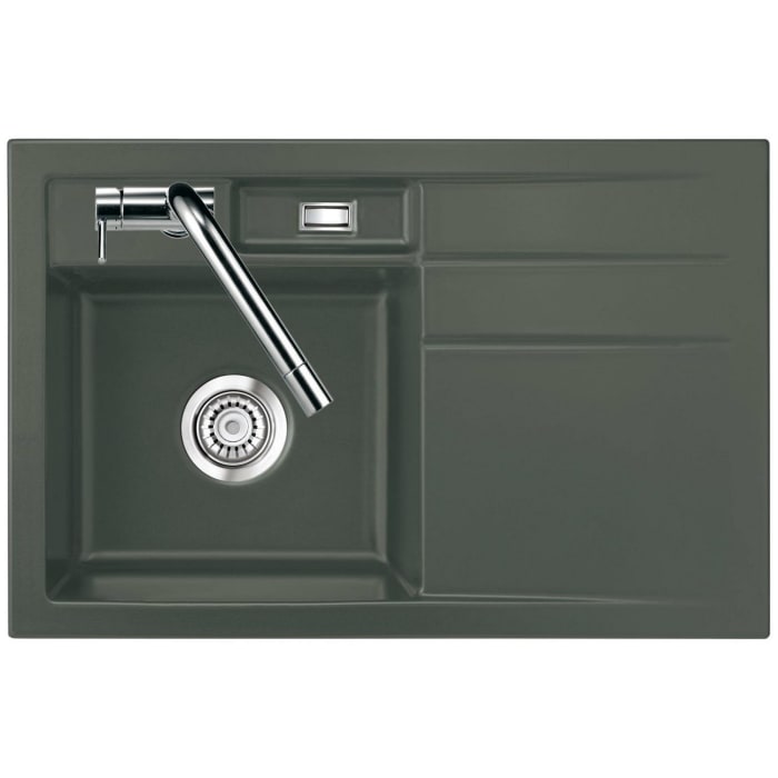 Systemceram Keradomo Bela 78 Einbauspüle links mit Handbetätigung, inkl. Armaturbohrung