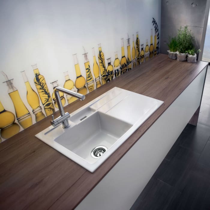 Systemceram Keradomo Bela 78 Einbauspüle links mit Handbetätigung, inkl. Armaturbohrung