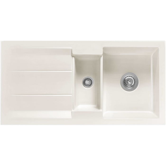 Systemceram Keradomo Genea 100 Einbauspüle mit Excenterbetätigung, ohne Hahnlochbohrung