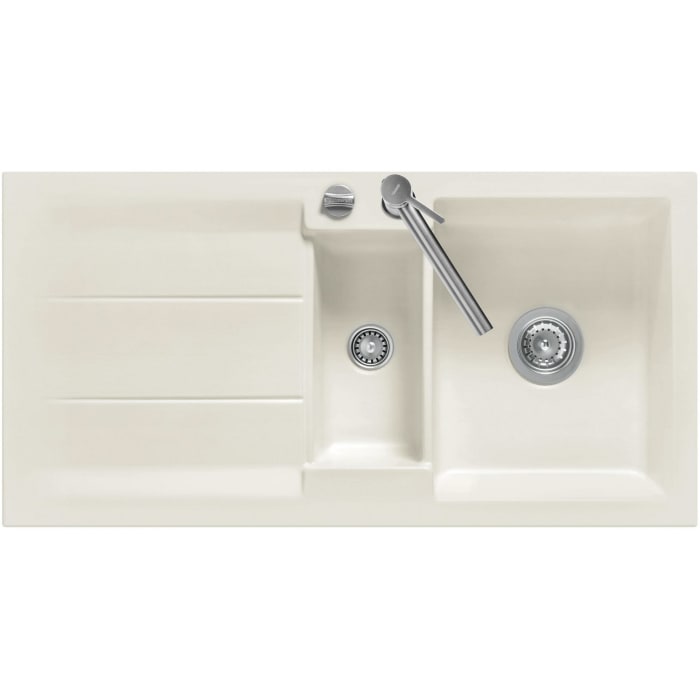 Systemceram Keradomo Genea 100 Einbauspüle mit Excenterbetätigung, ohne Hahnlochbohrung