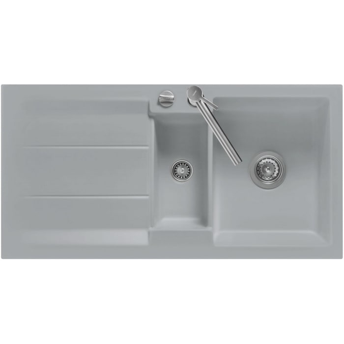 Systemceram Keradomo Genea 100 Einbauspüle mit Excenterbetätigung, ohne Hahnlochbohrung