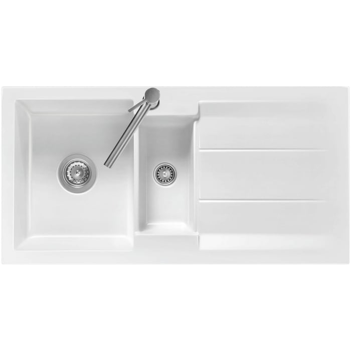 Systemceram Keradomo Genea 100 Einbauspüle mit Handbetätigung, ohne Hahnlochbohrung