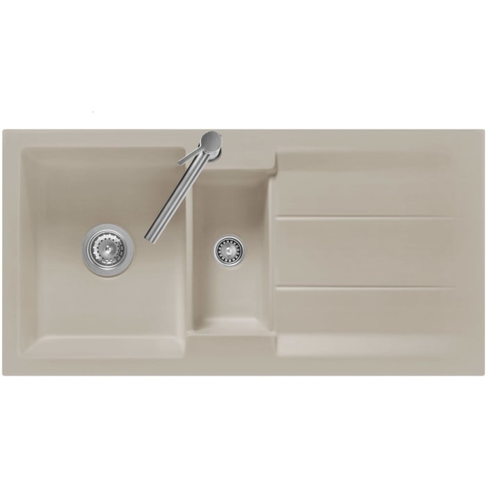 Systemceram Keradomo Genea 100 Einbauspüle mit Handbetätigung, ohne Hahnlochbohrung