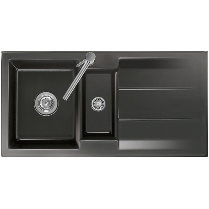 Systemceram Keradomo Genea 100 Einbauspüle mit Handbetätigung, ohne Hahnlochbohrung