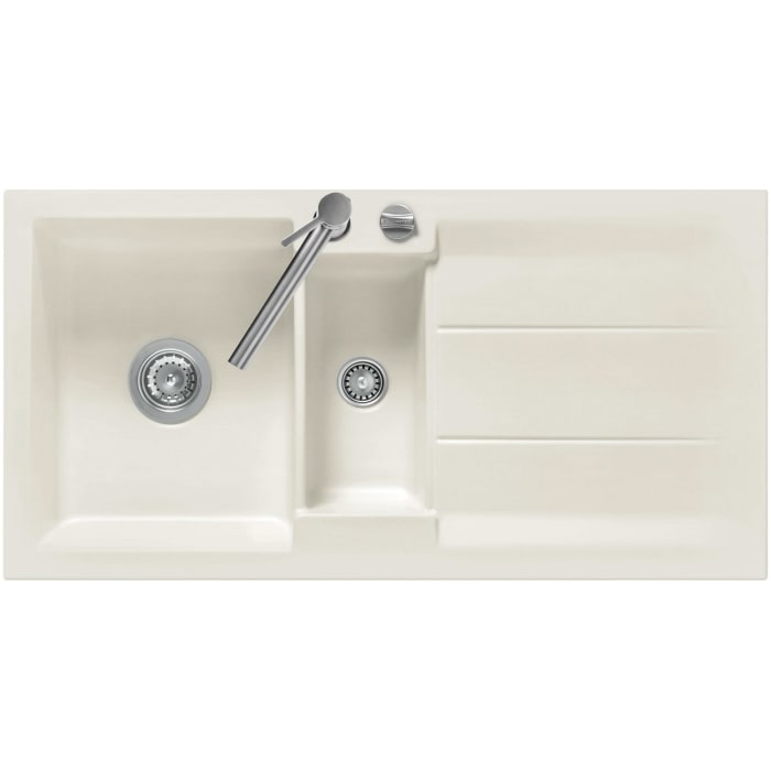 Systemceram Keradomo Genea 100 Einbauspüle mit Excenterbetätigung, ohne Hahnlochbohrung