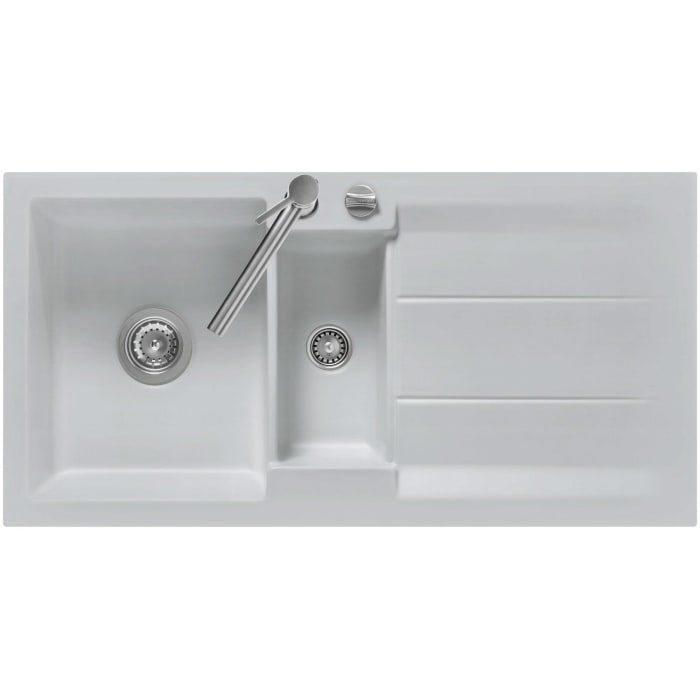 Systemceram Keradomo Genea 100 Einbauspüle mit Excenterbetätigung, ohne Hahnlochbohrung