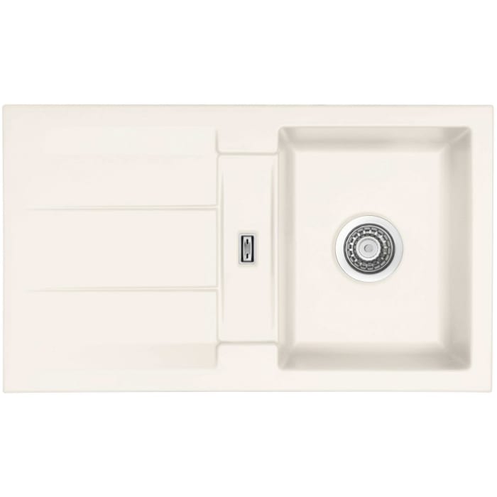 Systemceram Keradomo Genea 87 Einbauspüle reversibel mit Handbetätigung, ohne Hahnlochbohrung