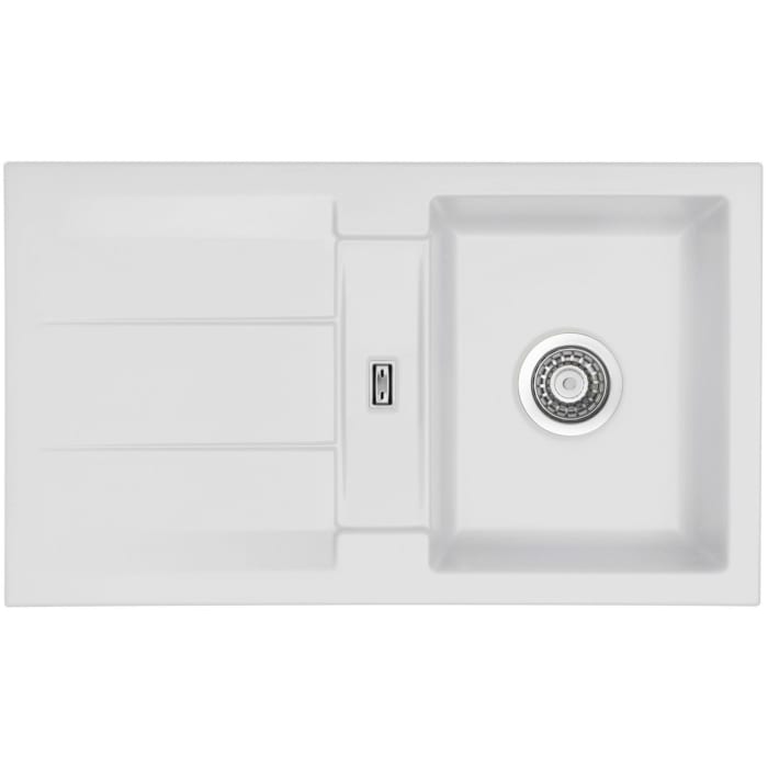 Systemceram Keradomo Genea 87 Einbauspüle reversibel mit Handbetätigung, ohne Hahnlochbohrung