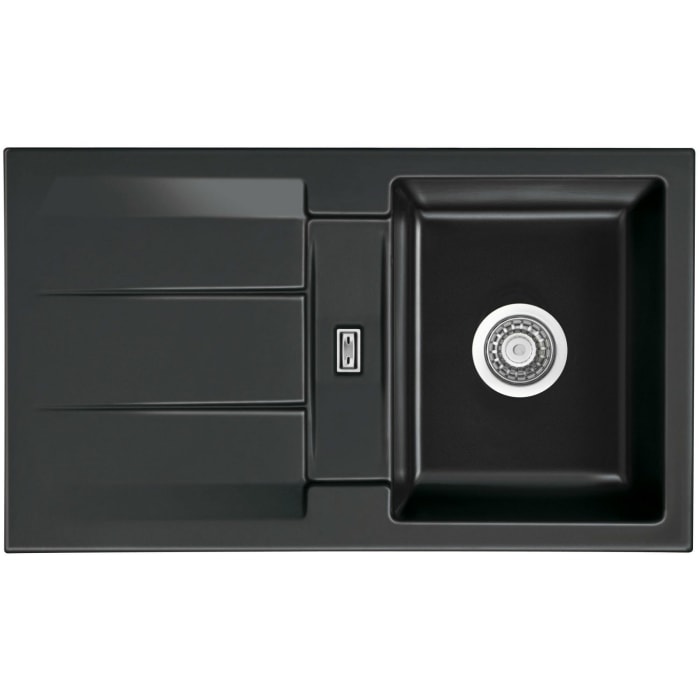 Systemceram Keradomo Genea 87 Einbauspüle reversibel mit Handbetätigung, ohne Hahnlochbohrung