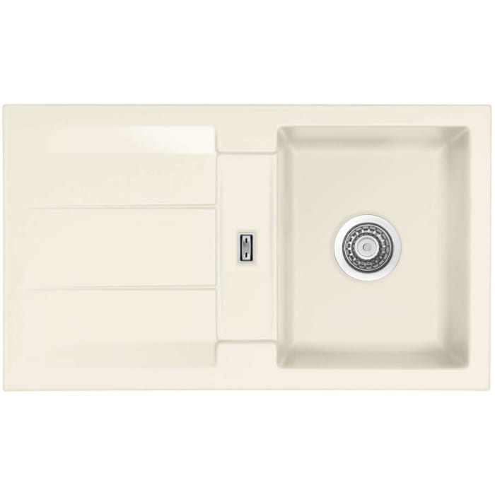 Systemceram Keradomo Genea 87 Einbauspüle reversibel mit Excenterbetätigung, ohne Hahnlochbohrung