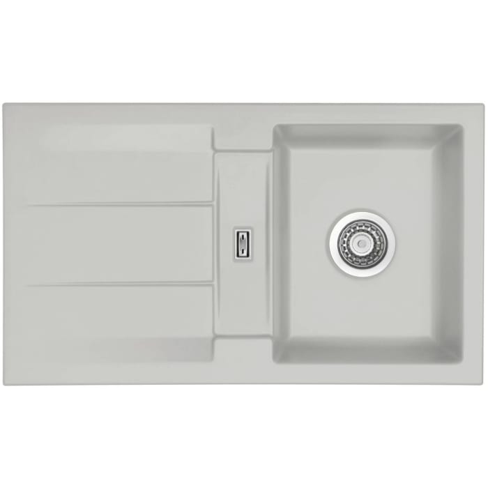 Systemceram Keradomo Genea 87 Einbauspüle reversibel mit Excenterbetätigung, ohne Hahnlochbohrung