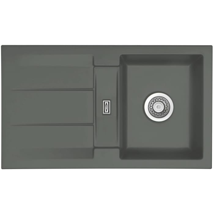 Systemceram Keradomo Genea 87 Einbauspüle reversibel mit Excenterbetätigung, ohne Hahnlochbohrung