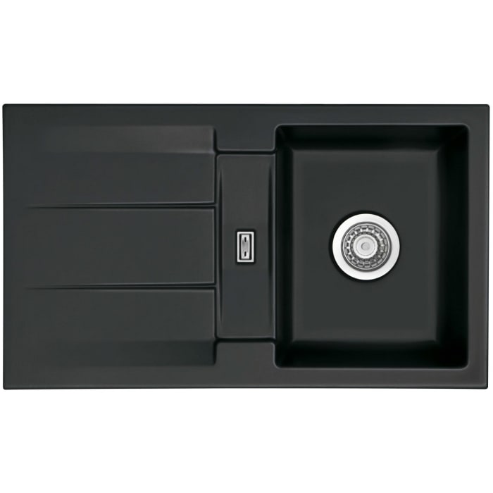 Systemceram Keradomo Genea 87 Einbauspüle reversibel mit Excenterbetätigung, ohne Hahnlochbohrung