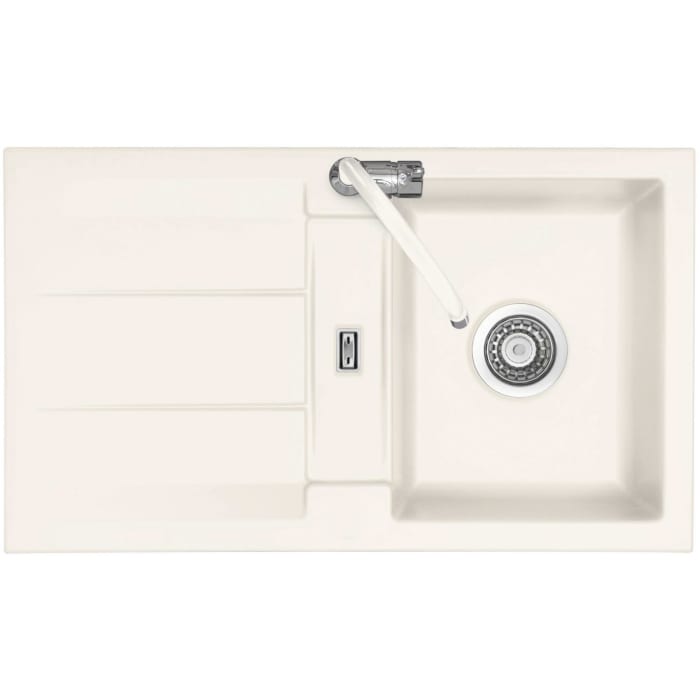 Systemceram Keradomo Genea 87 Einbauspüle reversibel mit Handbetätigung, ohne Hahnlochbohrung