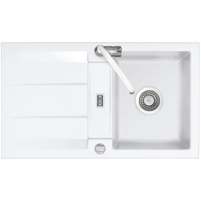 Systemceram Keradomo Genea 87 Einbauspüle reversibel mit Excenterbetätigung, ohne Hahnlochbohrung