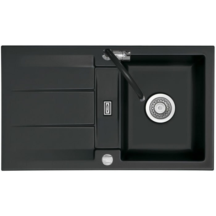 Systemceram Keradomo Genea 87 Einbauspüle reversibel mit Excenterbetätigung, ohne Hahnlochbohrung