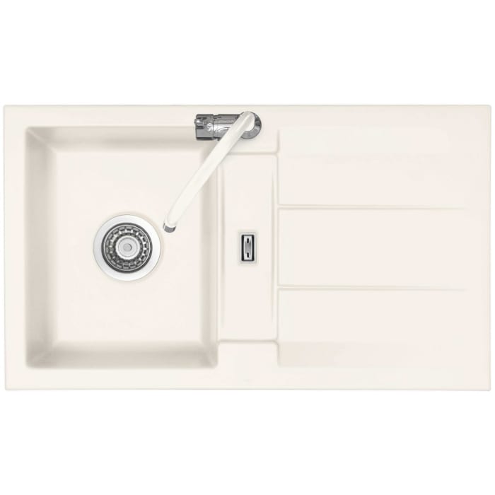 Systemceram Keradomo Genea 87 Einbauspüle reversibel mit Handbetätigung, ohne Hahnlochbohrung