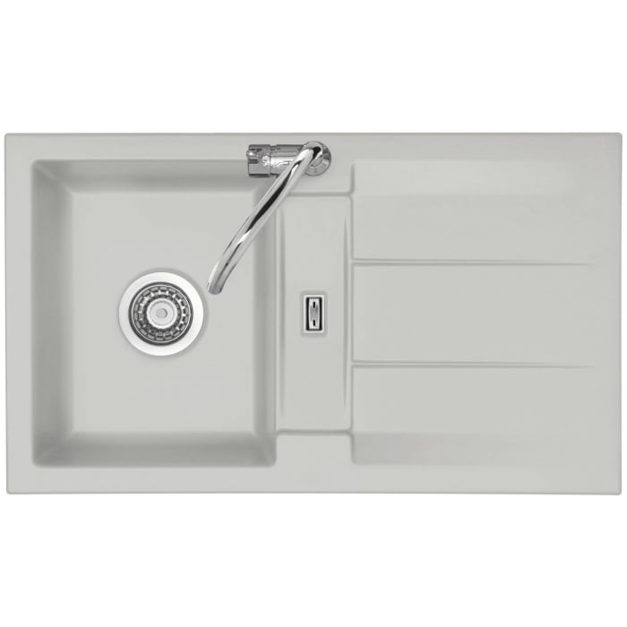 Systemceram Keradomo Genea 87 Einbauspüle reversibel mit Handbetätigung, ohne Hahnlochbohrung